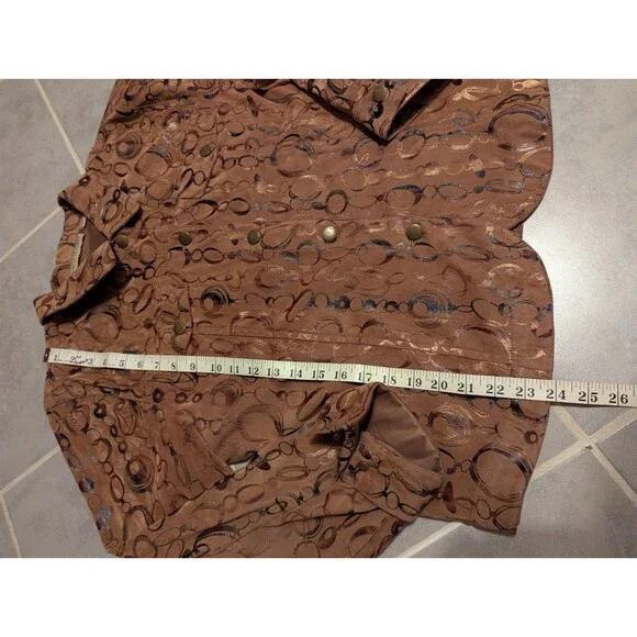 Women’s Bamboo Traders SZ L Jacket Microfiber Collar Brass Snaps Pockets - Picture 6 of 11